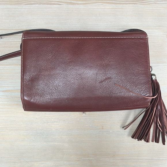 Valentino by Mario Valentino - Brown Leather ‘Lena’ Cross Body/Clutch - Picture 6 of 10